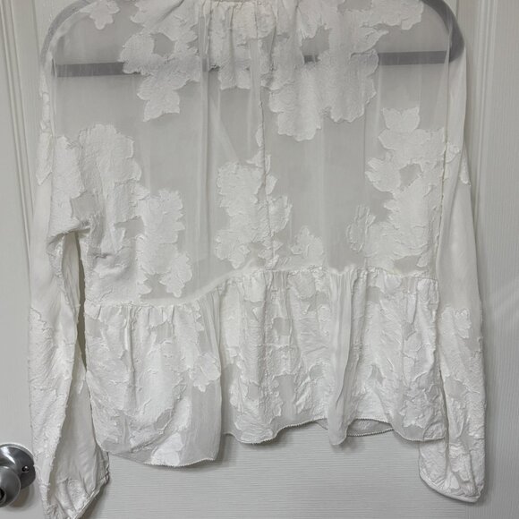 Aritzia Wilfred Floral Cropped Blouse - Picture 2 of 3